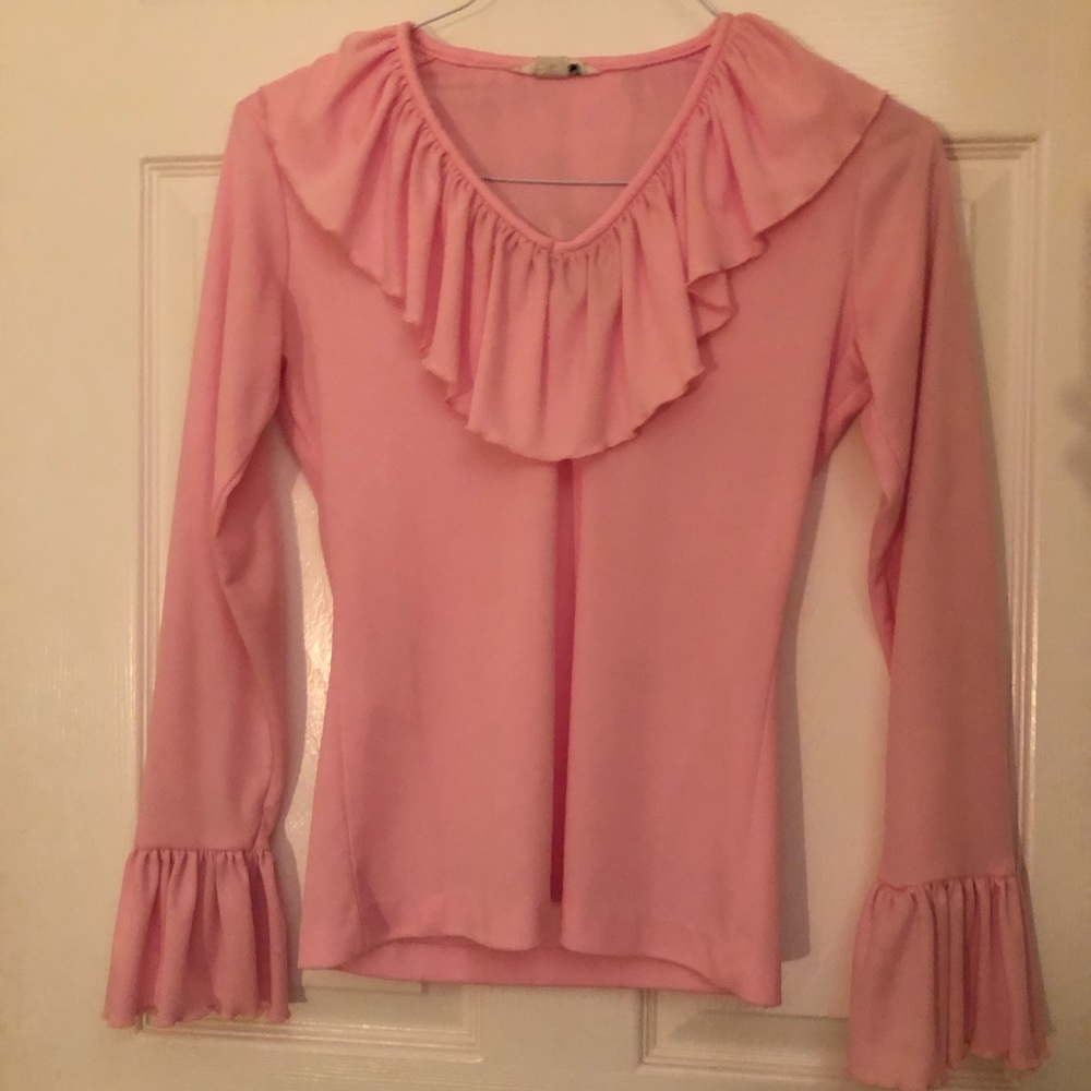 Vintage Pink Bell Bottomed Sleeved Blouse